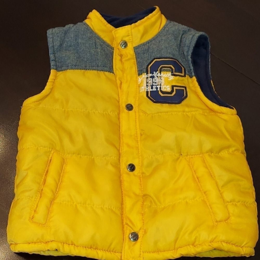 Junior Varsity Yellow Quilted Puffer Vest Sz 3T